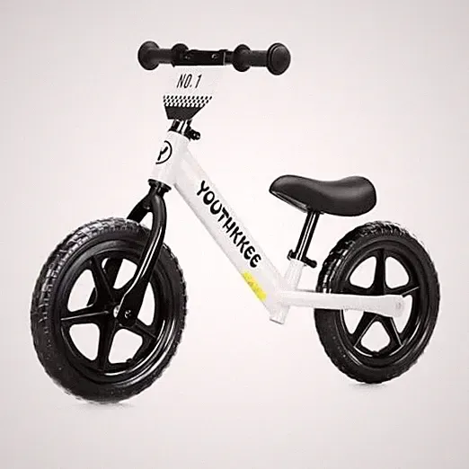 12 Inch Toddler Balance Bike for 1-3 Year Olds, No-Pedal Bike with KC White