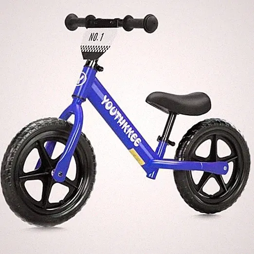 12 Inch Toddler Balance Bike for 1-3 Year Olds, No-Pedal Bike with Tool KC Blue