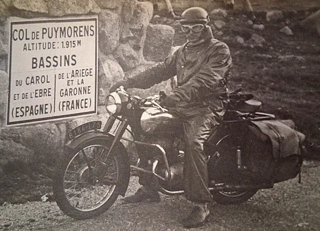1951 Motorcycle Orig Vtg PHOTO Automobilia Tour France French Bike Snapshot OOAK