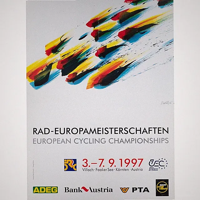 1997 European Cycling Championships, Original Official Race Poster, Vintage