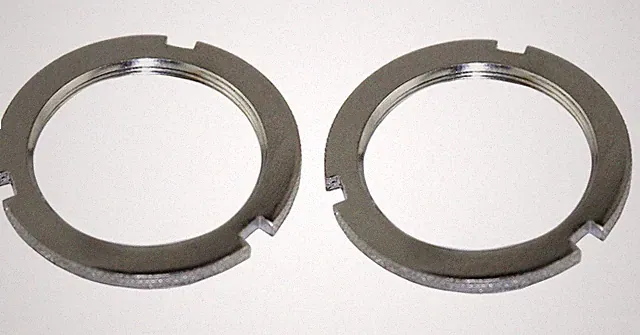 2 ALTALINE BICYCLE BOTTOM BRACKET STEEL LOCK NUT CHROME.