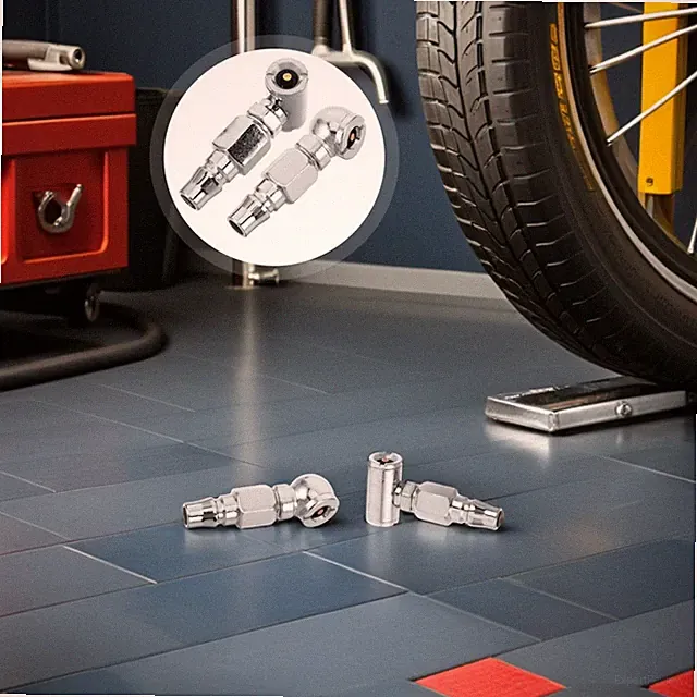 4Pcs Reusable Silver Tire Air Chuck for Bicycle Motorcycle Quick Connect Nozzle