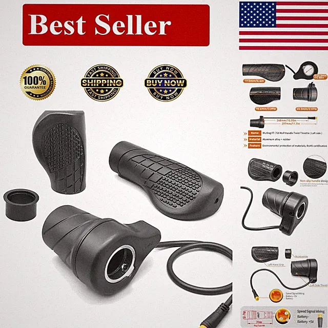76X Waterproof Half Twist Throttle for Electric Bikes - 24V to 72V Compatibility