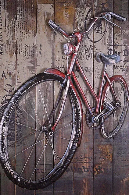 American Retro Style Bike Mural Wall Hanging Industrial 3-Dimensional Decorative