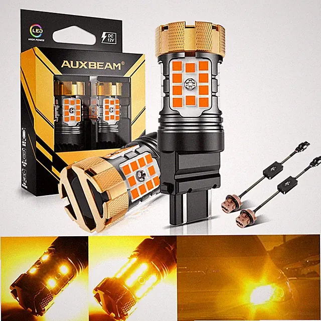 AUXBEAM Canbus 3157 LED Brake Tail Reverse Turn Signal Lights White Amber Red