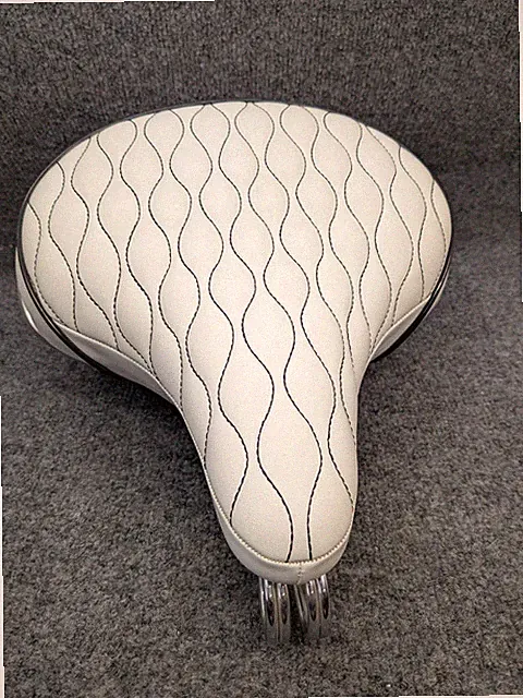 Avenir Classic Series Cruiser Bike Seat White Comfort Saddle VELO Dual Spring...