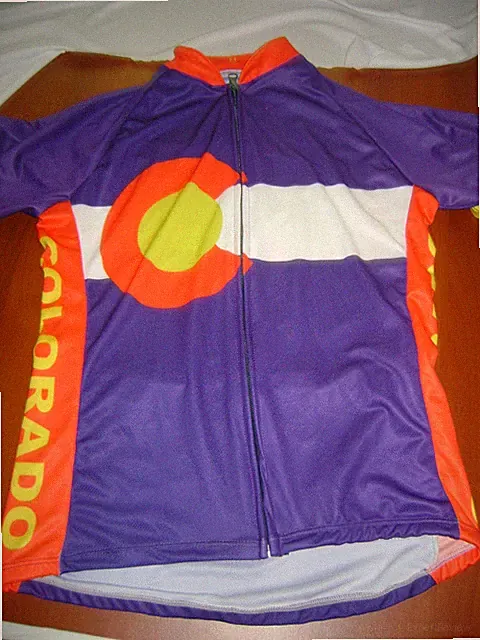 COLORADO BIKE JERSEY CO DENVER SPINGS BIKES SHIRT SIZE XL COOL JERSEY MOUNTAIN