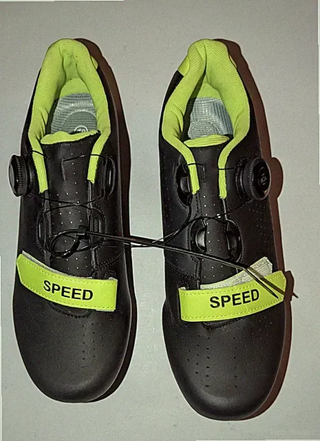 Cycling Shoes Bike Speed black/neon green woman size 7.5- 8 U.S.or EU. 38.