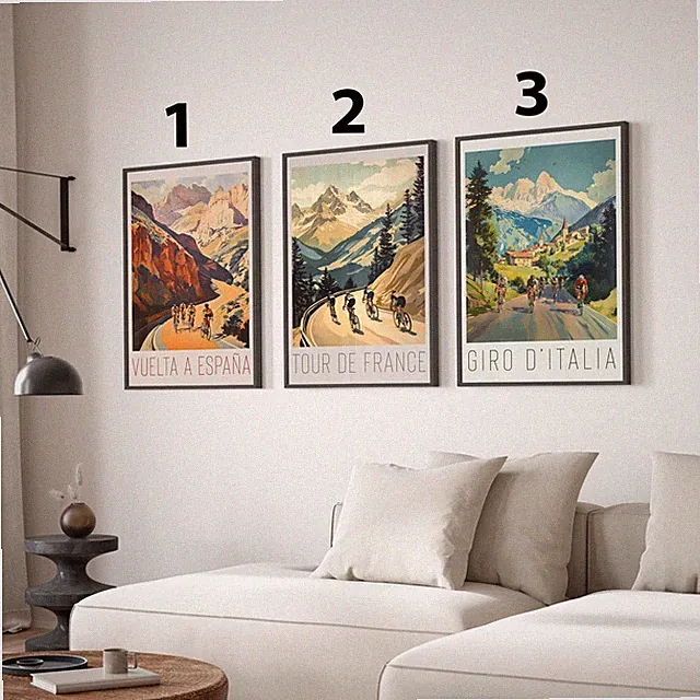 European Grand Cycling Tours Vintage Travel Poster Set