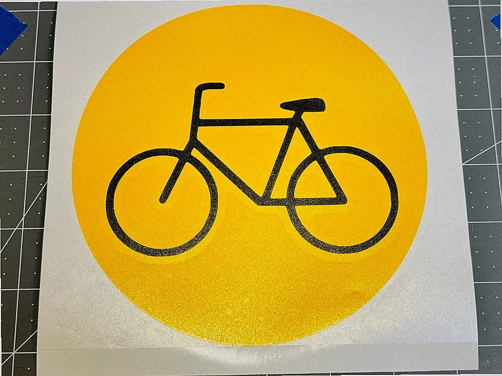 European Style Bicycle Crossing Vinyl Decal - Many Size Options & FREE Shipping
