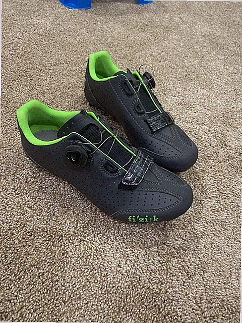 Fizik R3 UOMO BOA Road Cycling Shoes Anthracite/Green Size 40 peloton shoes