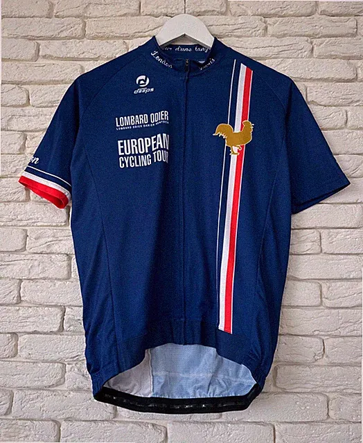 France National Team Cycling Shirt Jersey European Tour Deeps Men's Size L