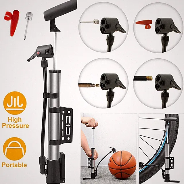 Lightweight Bicycle Tire Pump with Frame Mount - Ideal for All Bikes