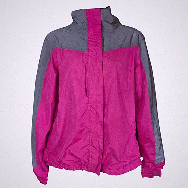 Lightweight Pocketed European Athletic Jacket Large Reflective Pink Waterproof