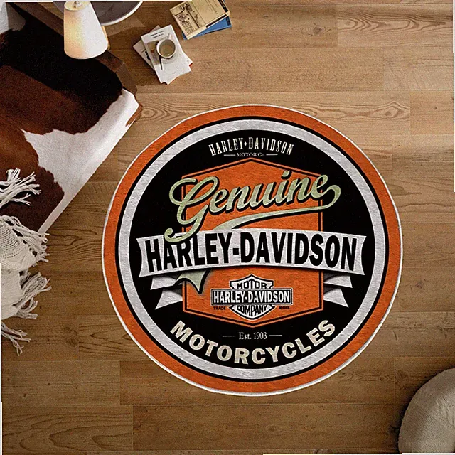 Moterbike Logo Rug, Round bike Rug, American Decoration Rug