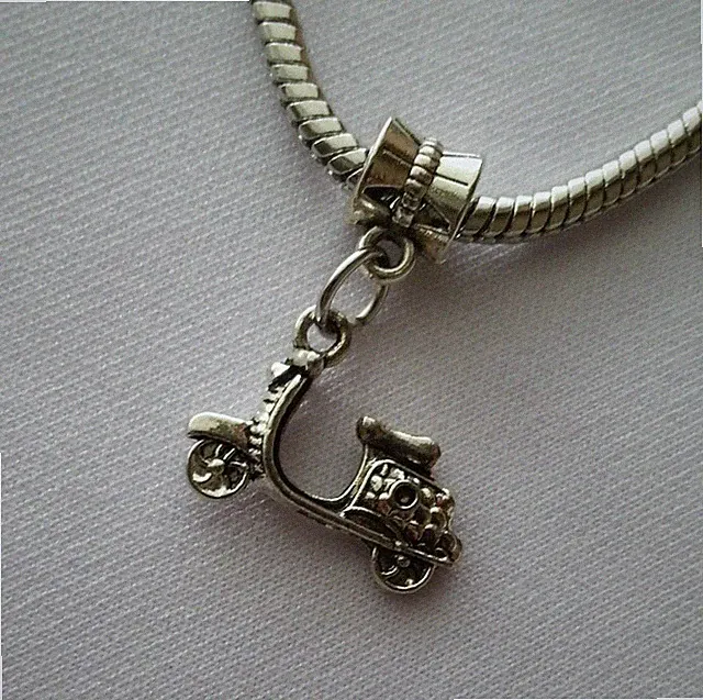 Motorcycle Bike Electric Scooter Dangle Bead for European Style Charm Bracelet