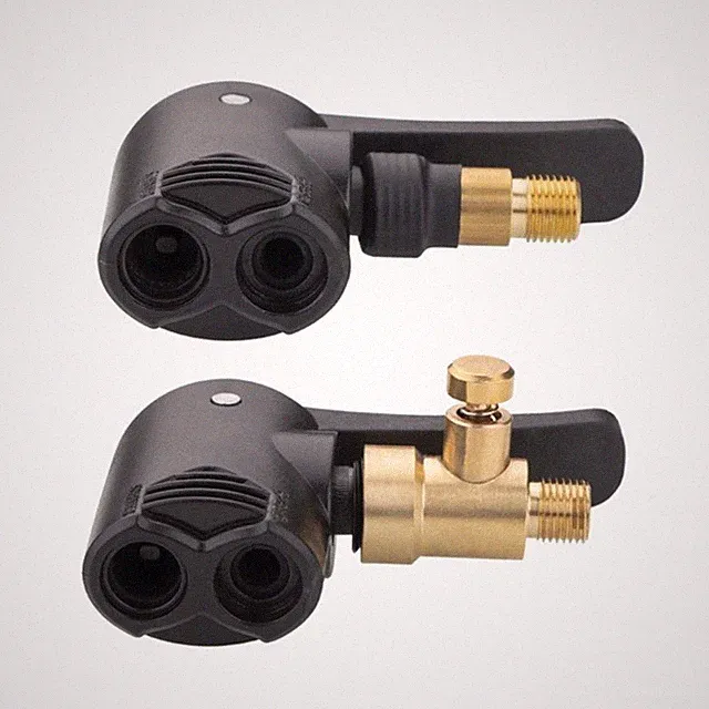 Multifunctional Portable Air Chuck for Bike Tires Features Double Head Designing