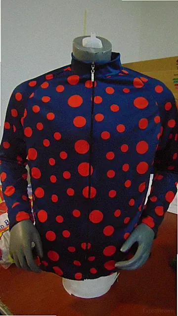 POLKA DOT BIKE JERSEY MOUNTAIN BIKES BLUE RED SHIRT CLASSIC BIKE JERSEY SIZE M