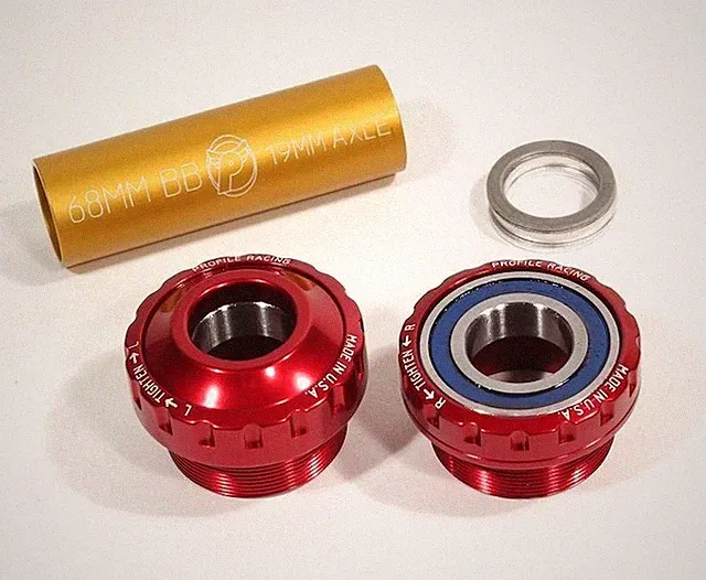 Profile BMX Euro Threaded Outboard Bottom Bracket 19mm Wheelie BikeLife RED