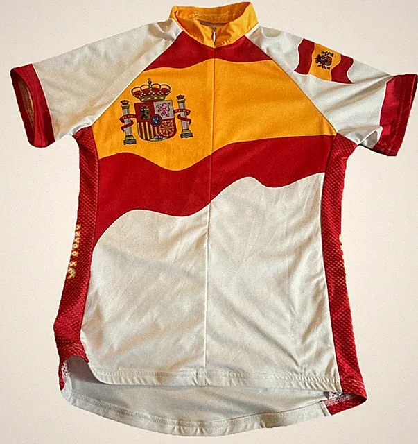 Spain Flag Short Sleeve Cycling Jersey Women’s Size Medium