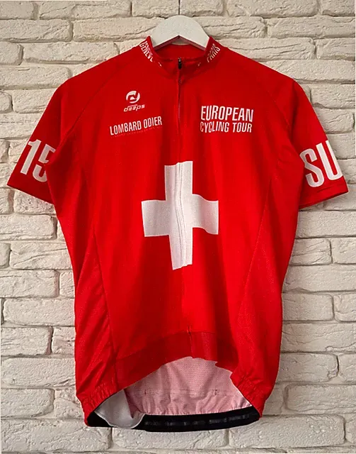 Switzerland Swiss European Cycling Tour Shirt Jersey Deeps Men's Size L