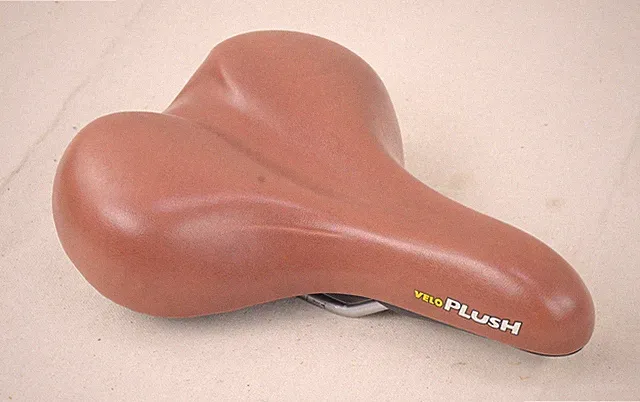 VELO PLUSH ERGONOMIC WIDE COMFORT SADDLE BIKE SEAT BROWN TAN E-BIKE REAR HANDLE